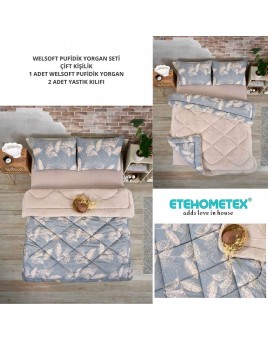ETE HOMETEX ÇİFT KİŞİLİK LÜX WELSOFT YORGAN 195X215CM ARİNA BEJ 8696474231861